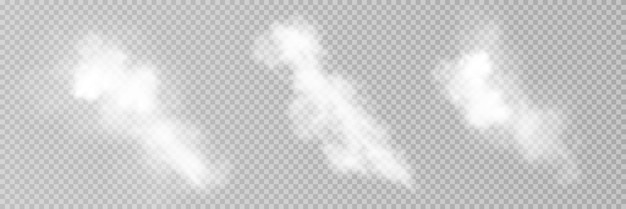 Niebla o humo aislado transparente efecto especial blanco vector nubosidad niebla o fondo de smog