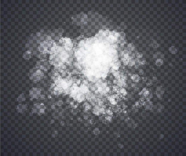 Niebla o humo. Ilustración aislada sobre fondo transparente. Concepto gráfico para su diseño