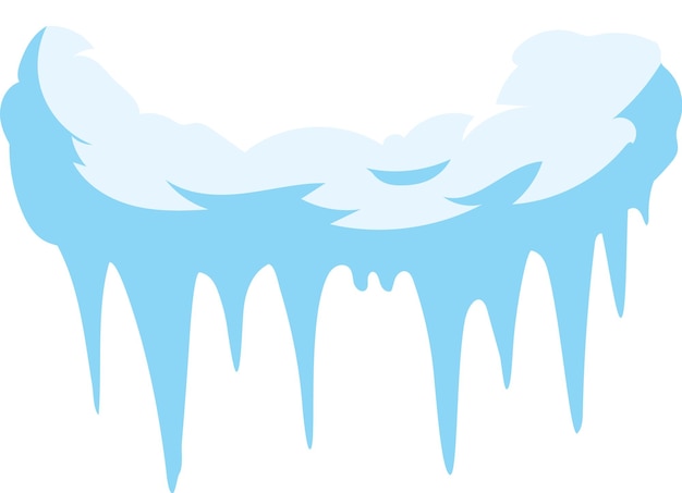 La nieve se adorna de hielos colgantes que se derriten suavemente bajo la cálida luz del sol creando una cautivadora escena de invierno contra un fondo blanco prístino.