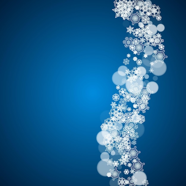 nieve de año nuevo sobre fondo azul