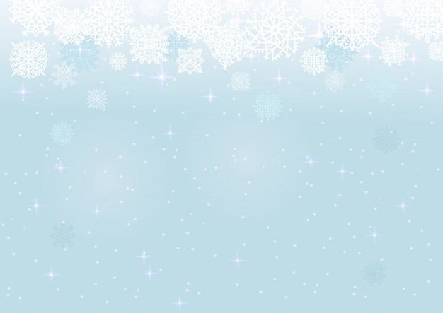 Nieve blanca en el fondo de malla azul, invierno y tema de Navidad.