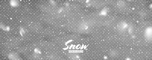 La nieve cae realista con copos de nieve invierno fondo transparente para Navidad o tarjeta de Año Nuevo