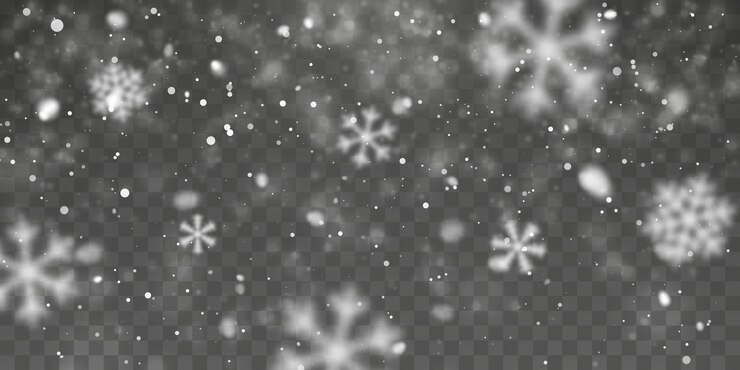 Vector nieve navideña. copos de nieve cayendo sobre fondo transparente. nevada. ilustración vectorial.