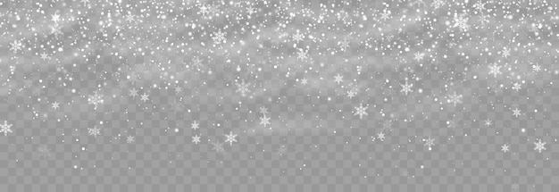 Nieve navideña, copos de nieve que caen sobre fondo png, fuertes nevadas vectoriales