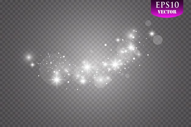 Nieve que cae. Fondo de Navidad. Ventisca de nieve. Fondo transparente. Efecto de luz