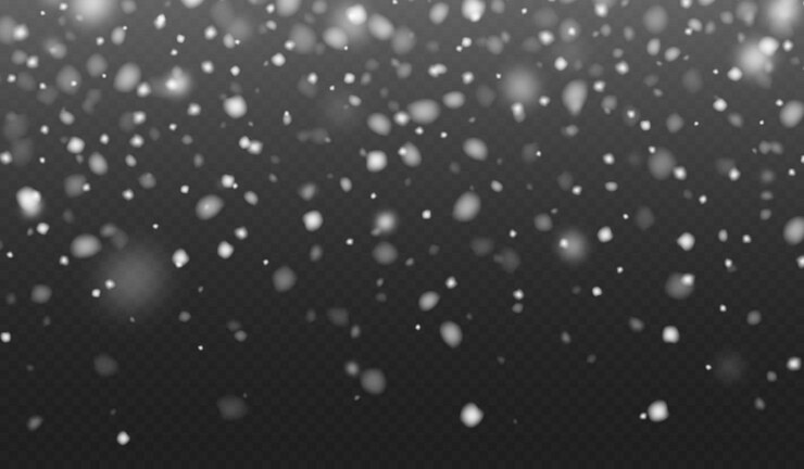 Vector nieve que cae en movimiento copos de nieve borrosos blancos volando en el aire