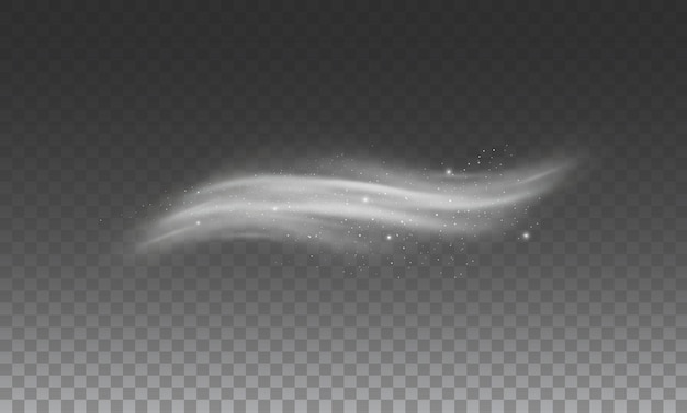 Nieve y viento en un fondo transparente Gradiente blanco Ilustración vectorial de elementos decorativos
