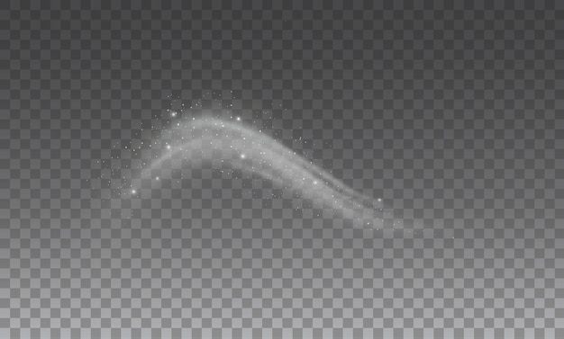 Nieve y viento en un fondo transparente Gradiente blanco Ilustración vectorial de elementos decorativos