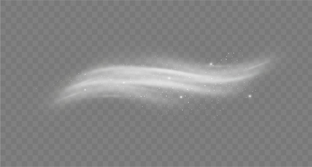 Nieve y viento en un fondo transparente Gradiente blanco Ilustración vectorial de elementos decorativos