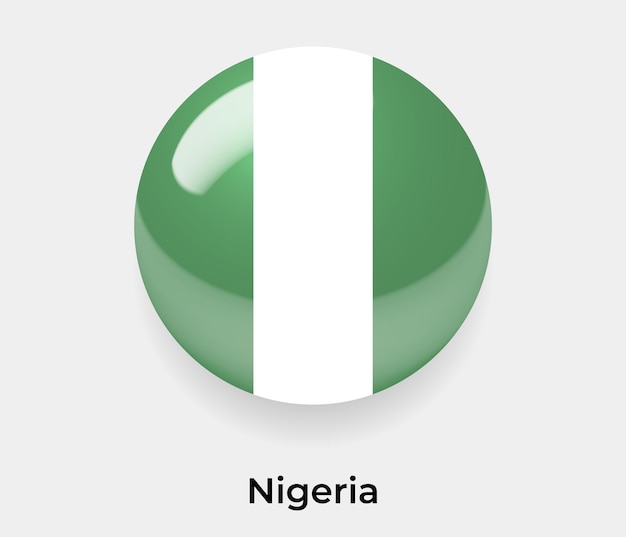 Vector nigeria bandera brillante burbuja icono vector ilustración