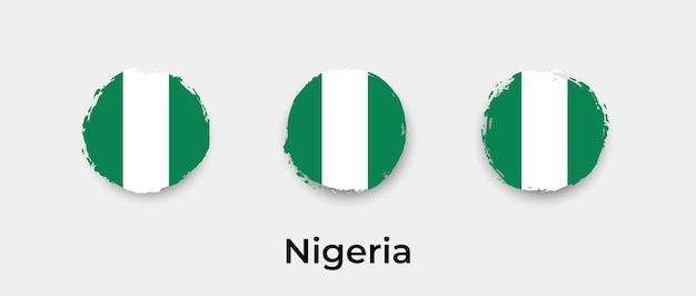 Nigeria bandera grunge burbujas icono vector ilustración