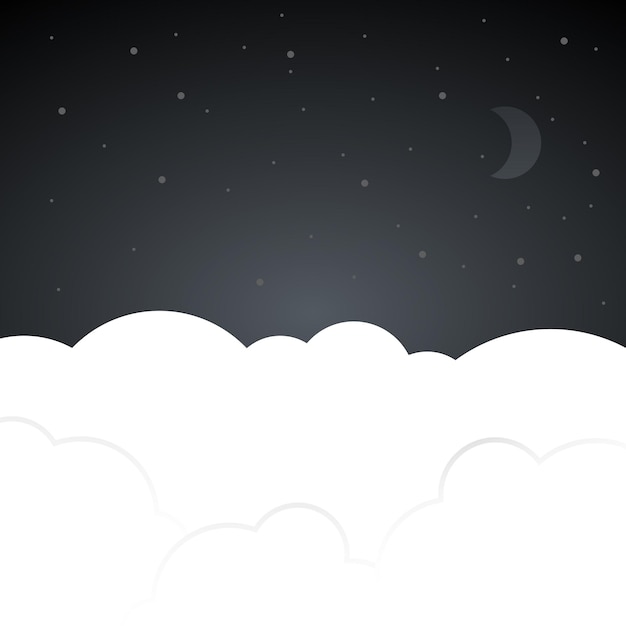 Nignt cielo y nube vector fondo de pantalla