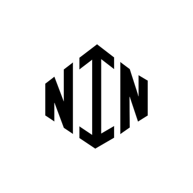 NIN diseño de logotipo de letra con forma de polígono NIN diseño del logotipo en forma de polí gono y cubo NIN plantilla de logotipo vectorial hexágono colores blanco y negro NIN monograma de negocios y logotipo inmobiliario