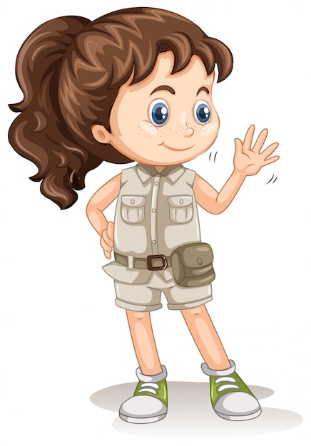 Niña agitando la mano