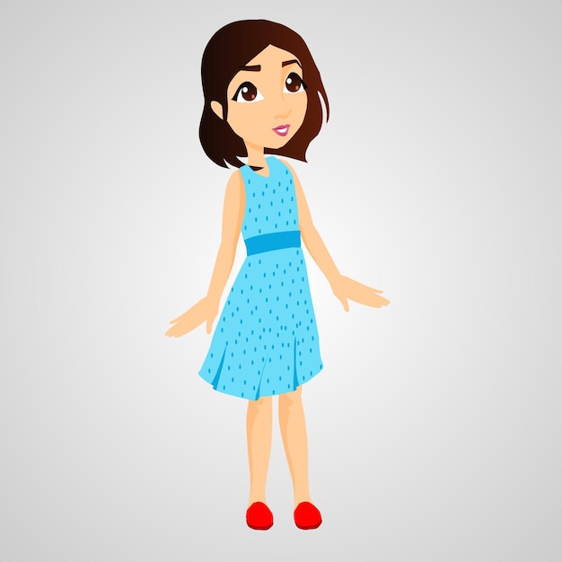 niña, aislado, ilustración