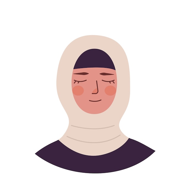 Niña árabe con hiyab aislada en fondo blanco Niña musulmana con hiyab