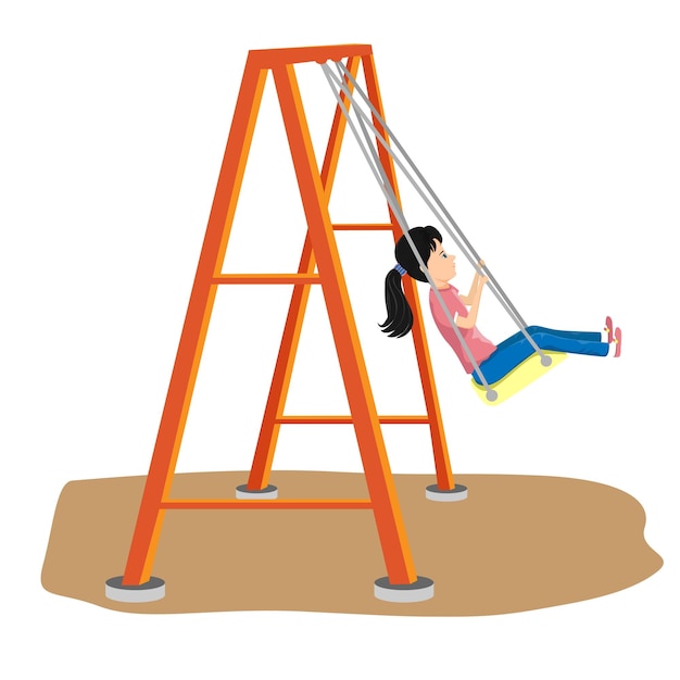 niña balanceándose en el columpio