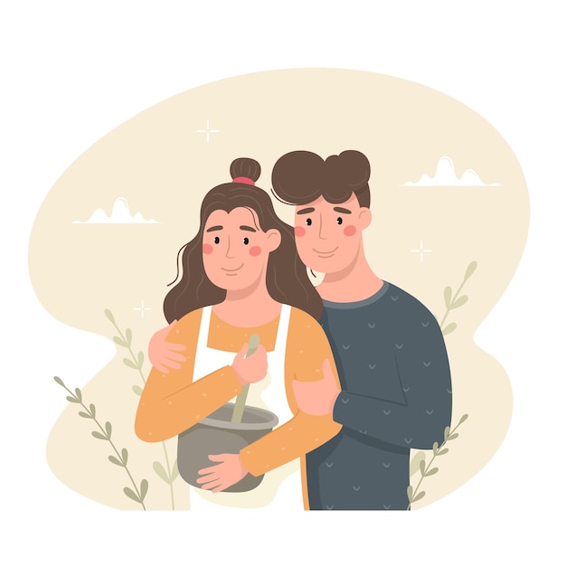 Una niña y un chico están cocinando juntos, están cocinando juntos. Ambiente acogedor, tartas caseras.