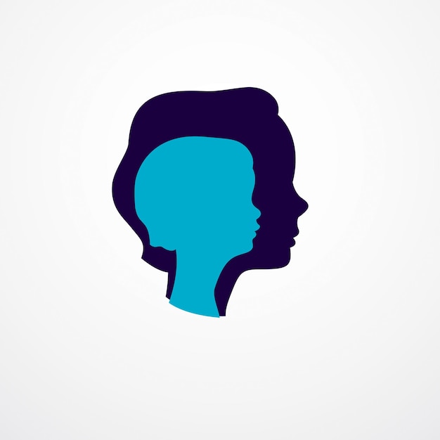 Niña creciendo a la ilustración del concepto de años de edad adulta, de niño a adolescente y mujer, período y ciclo de vida, envejecimiento, maduración y envejecimiento. Vector icono clásico simple o diseño de logotipo.