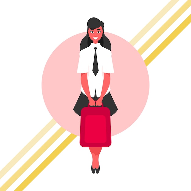 Niña de escuela viajando