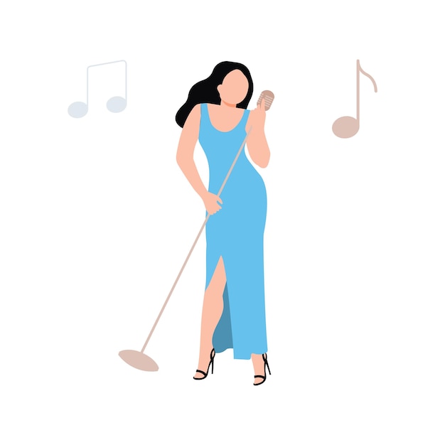 La niña está cantando en el micrófono.