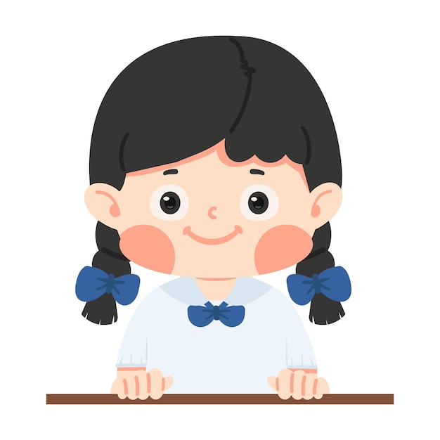 Niña estudiante con una pizarra blanca
