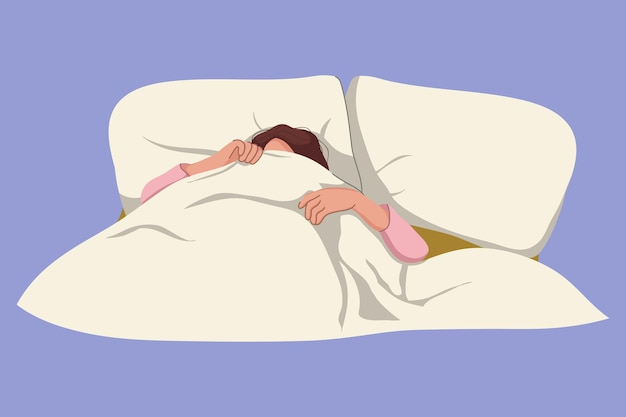 Niña feliz durmiendo cubierta por una manta