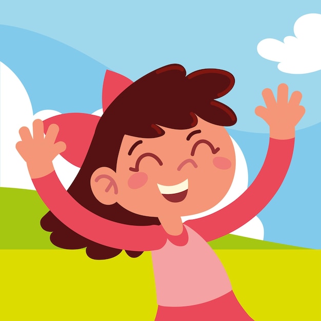 niña feliz y sonriente