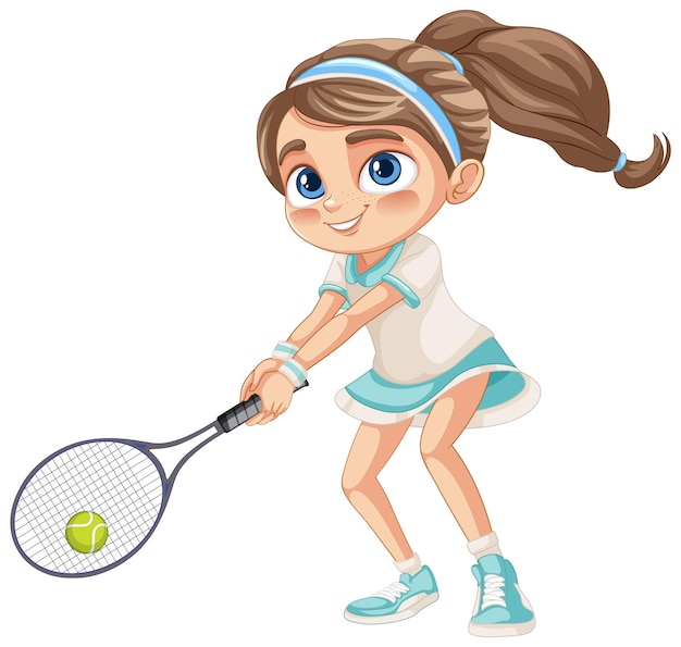 Niña jugando al tenis