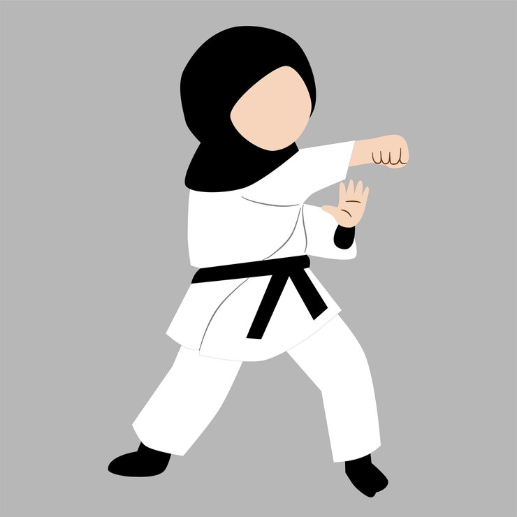 Niña de karate con hijab