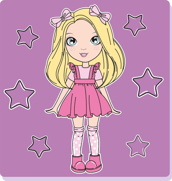 niña linda estrella princesa