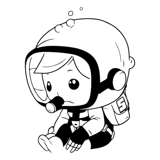 Una niña linda con traje de astronauta y casco.