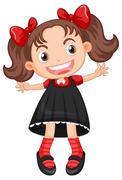 Niña linda en vestido negro