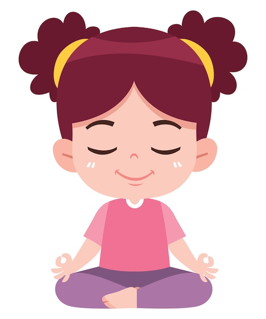 Niña meditando en la postura del loto