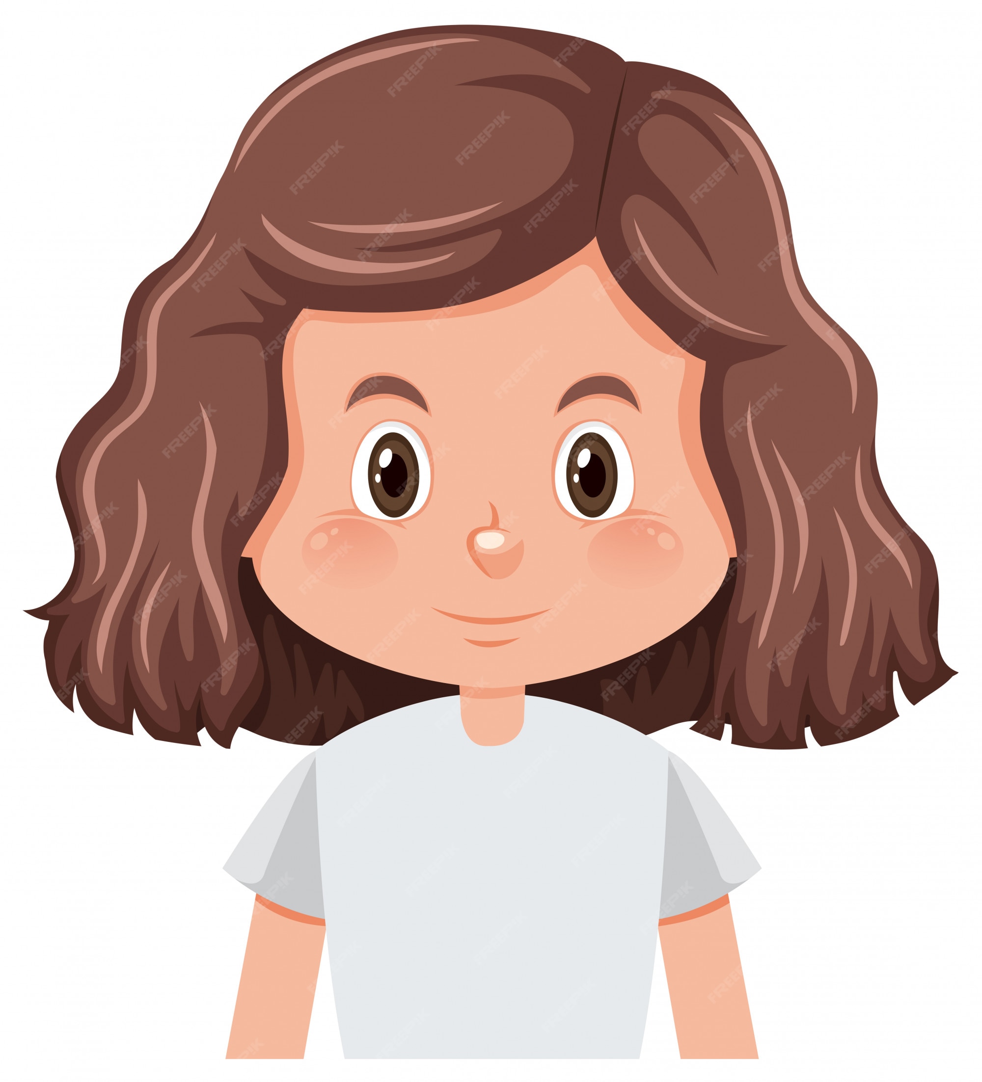 Una niña morena de pelo rizado. | Vector Premium