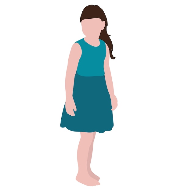 Niña de niño de estilo plano aislado sin rostro