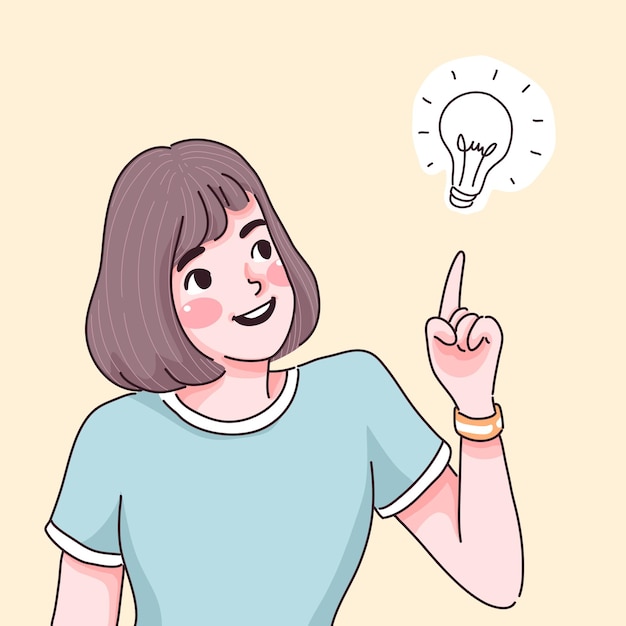 niña con la nueva idea ilustración