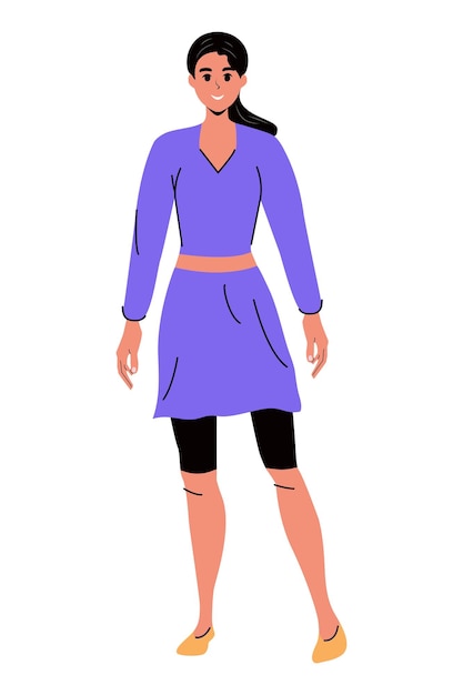 Niña plana de diseño a la moda aislada