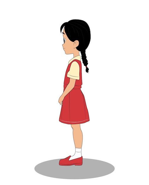 Niña de pueblo india diseño de personajes de dibujos animados para historias de caricaturas