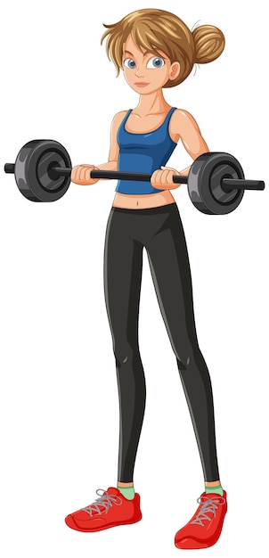 Niña que levanta pesas en el gimnasio