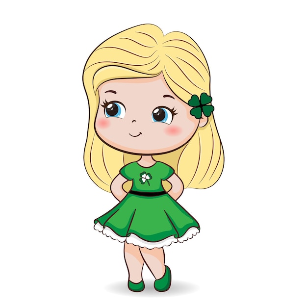 Niña rubia día de san patricio