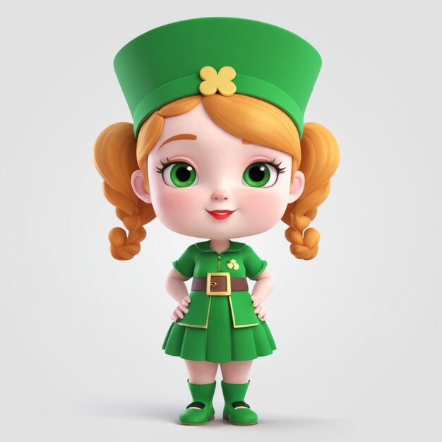 Niña de San Patricio 3D Vector