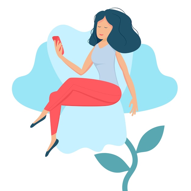niña, sentado, en, azul, flor, conjunto