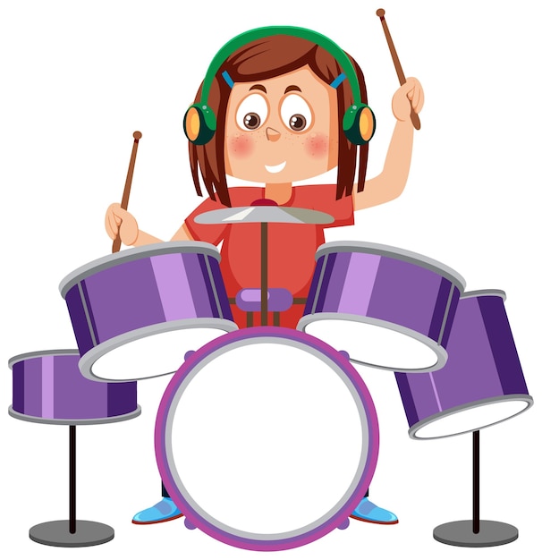 Una niña tocando el tambor