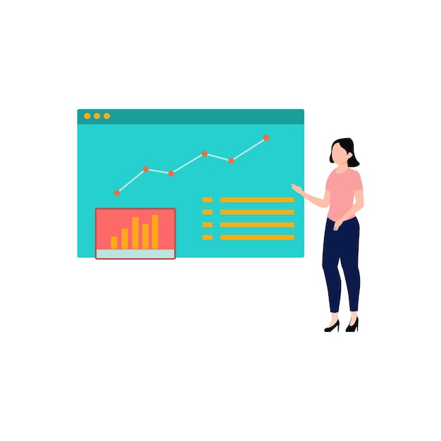 Niña trabajando en análisis de gráficos
