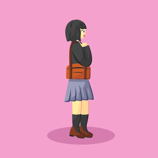 Niña con uniforme escolar japonés o vestimenta formal
