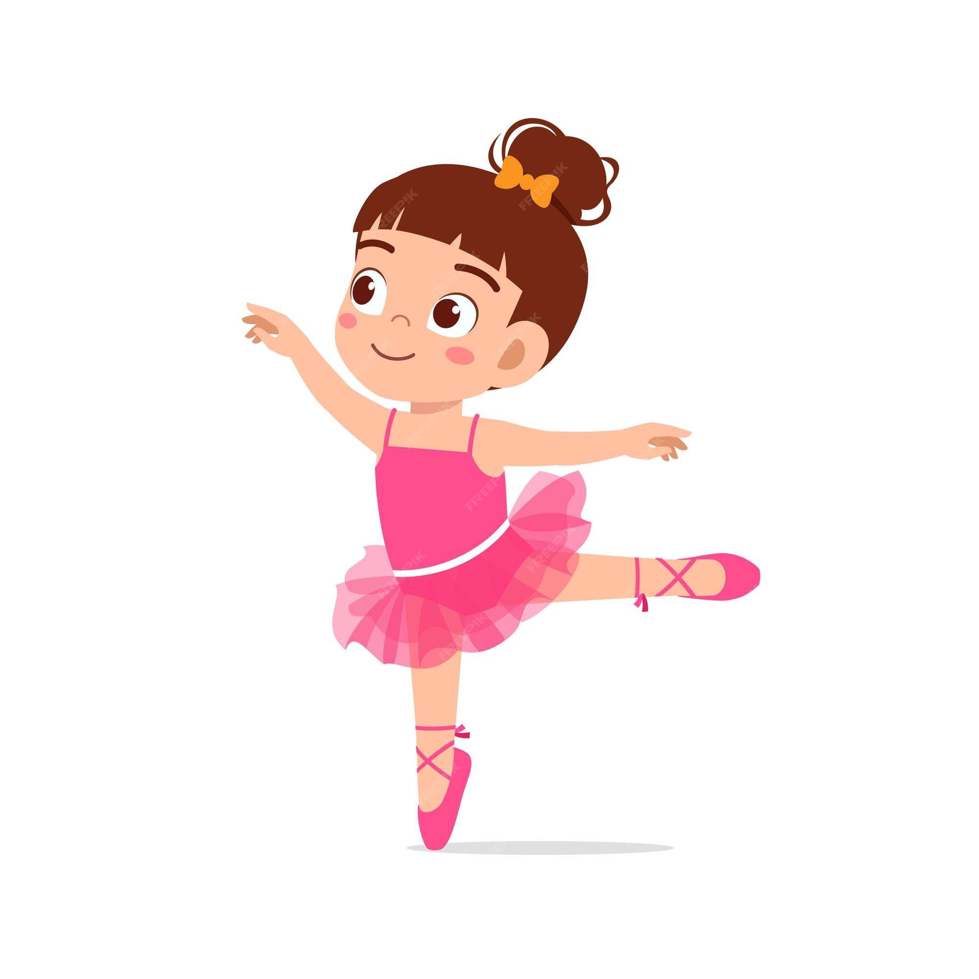 Niña usa hermoso traje bailarina baile | Vector Premium