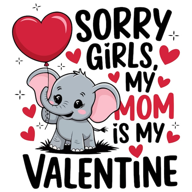 Niñas, mi madre es mi camiseta de San Valentín Diseño vectorial