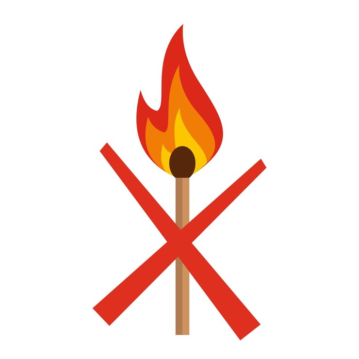 Vector ningún icono de fuego ilustración plana de ningún icono de vector de fuego para web