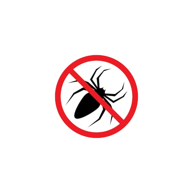 Ningún icono de vector de señal de insecto